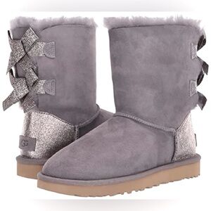 BRAND NEW UGG BOOTS BAILEY BOW GLITZ SHADE SUEDE WINTER WOMEN'S BOOTS SIZE 7